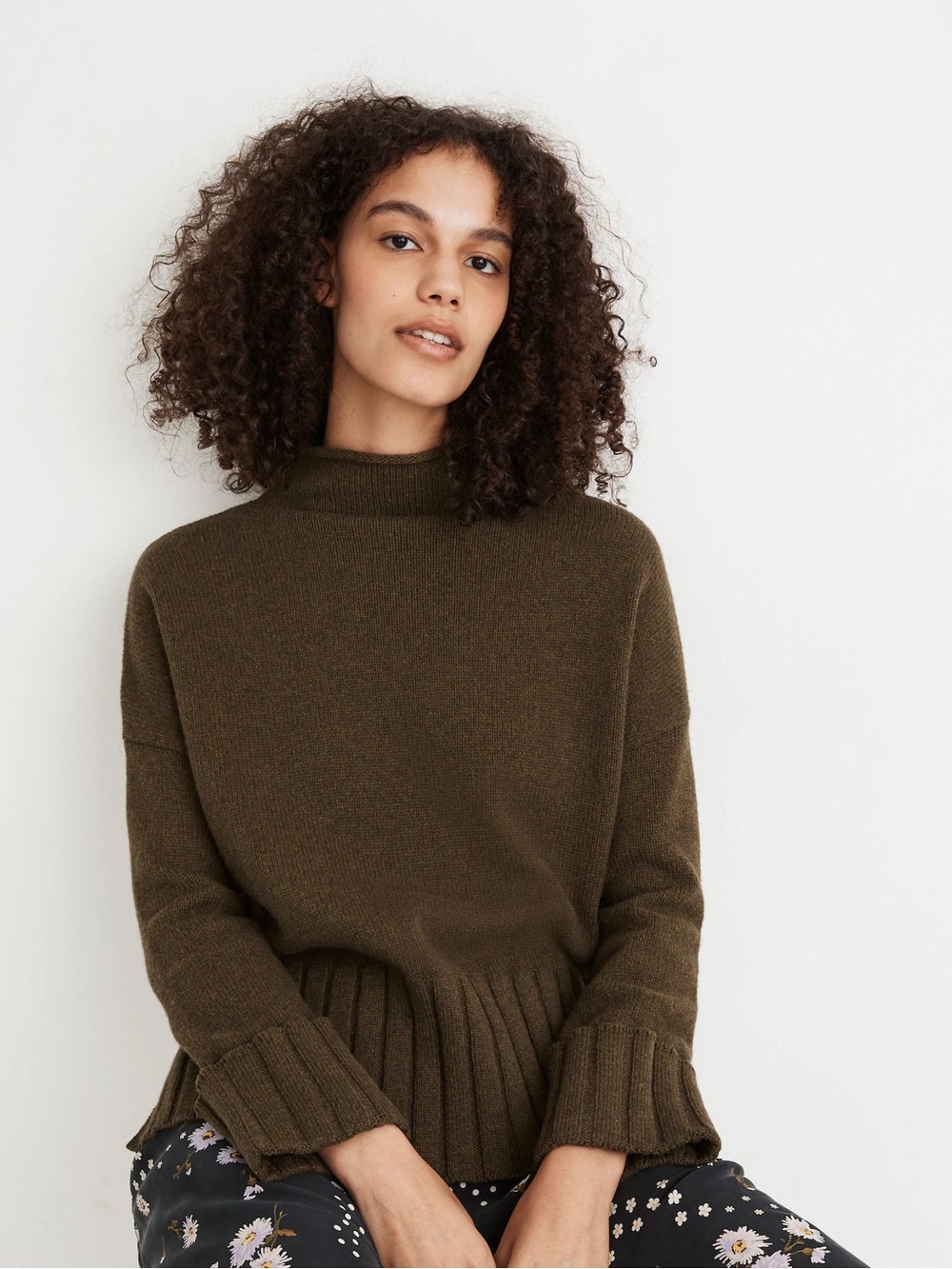 Madewell Glenmoor Mockneck Sweater in Cotton-Merino Yarn